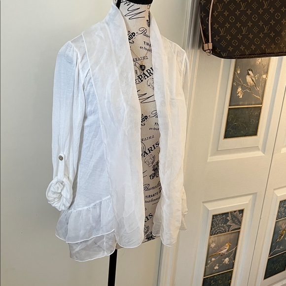 Elegant White Cardigan Sweater - Picture 4 of 11